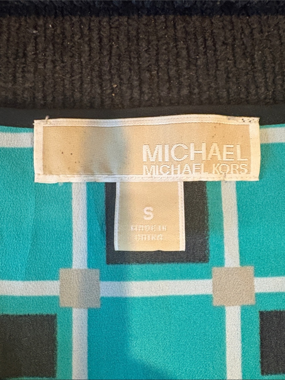 MICHAEL Michael Kors Teal and Black Geometric Print Maxi Dress - Picture 2 of 13